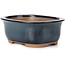 Rectangular blue bonsai pot by Bunzan (Seto) - 130 x 105 x 50 mm