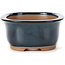 Rectangular blue bonsai pot by Bunzan (Seto) - 130 x 105 x 50 mm