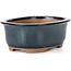 Rectangular blue bonsai pot by Bunzan (Seto) - 130 x 105 x 50 mm