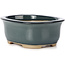 Pot à bonsaï rectangulaire bleu par Bunzan (Seto) - 130 x 105 x 50 mm