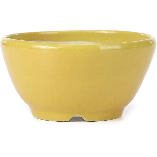 Ronde gele bonsaipot van Koyou - 115 x 115 x 60 mm