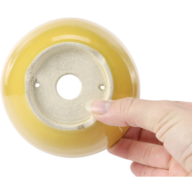 Ronde gele bonsaipot van Koyou - 115 x 115 x 60 mm