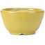 Round yellow bonsai pot by Koyou - 115 x 115 x 60 mm