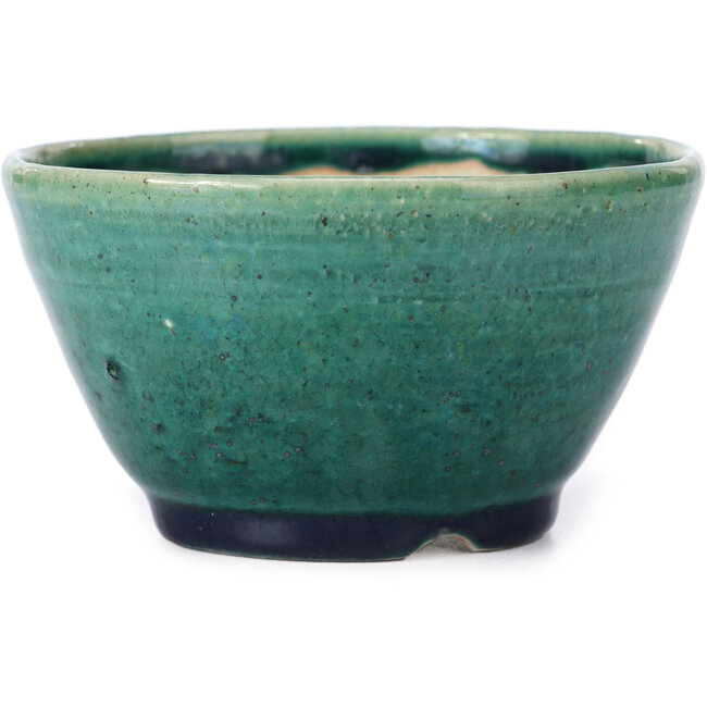 Vaso bonsai rotondo verde di Koyou - 115 x 115 x 60 mm