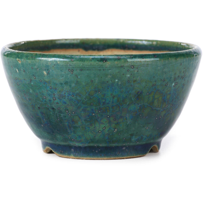 Pot à bonsaï rond vert par Koyou - 110 x 110 x 60 mm