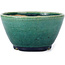 Round green bonsai pot by Koyou - 115 x 115 x 60 mm