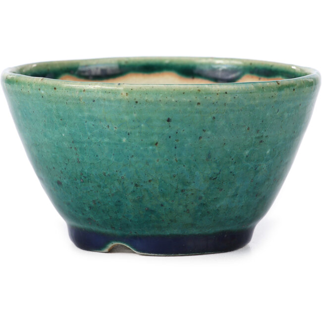 Vaso bonsai rotondo verde di Koyou - 115 x 115 x 60 mm