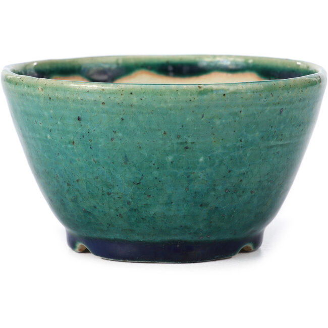 Pot à bonsaï rond vert par Koyou - 115 x 115 x 60 mm