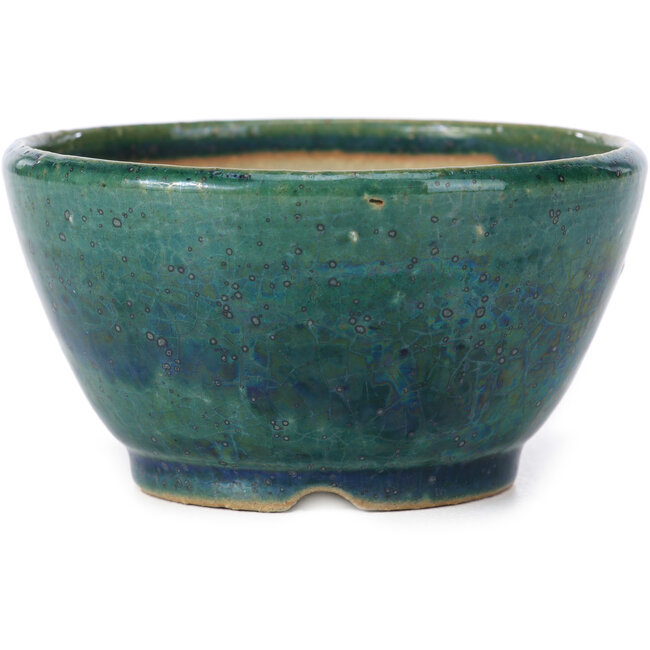 Ronde groene bonsai pot van Koyou - 110 x 110 x 60 mm