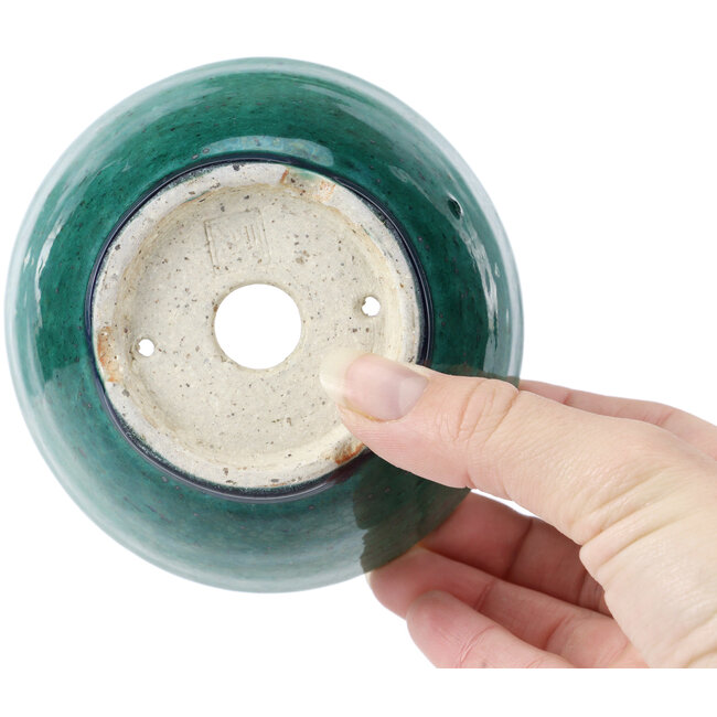 Pot à bonsaï rond vert par Koyou - 115 x 115 x 60 mm