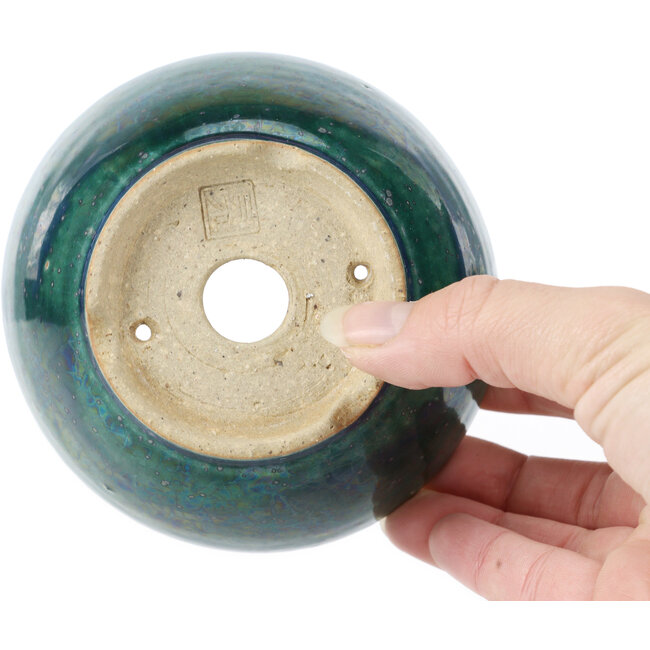 Vaso bonsai rotondo verde di Koyou - 110 x 110 x 60 mm