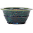 Round green bonsai pot by Koyou - 130 x 130 x 60 mm