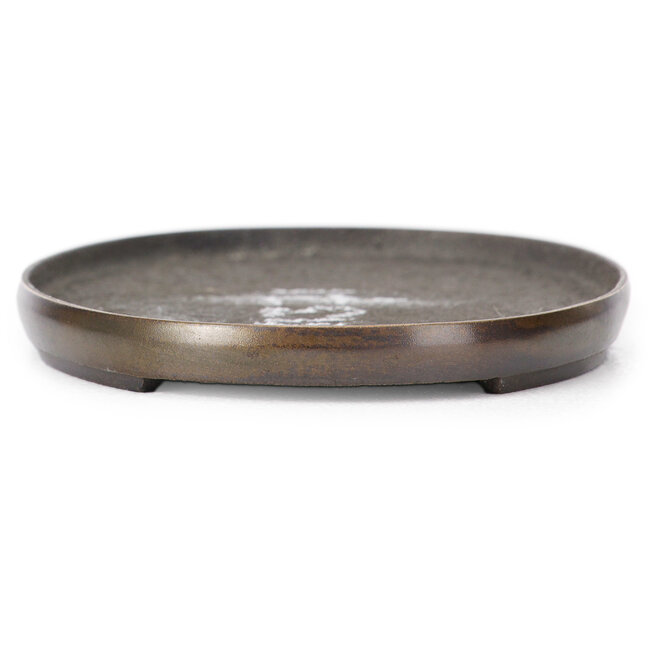 Oval bronze suiban (doban) - 115 x 80 x 10 mm