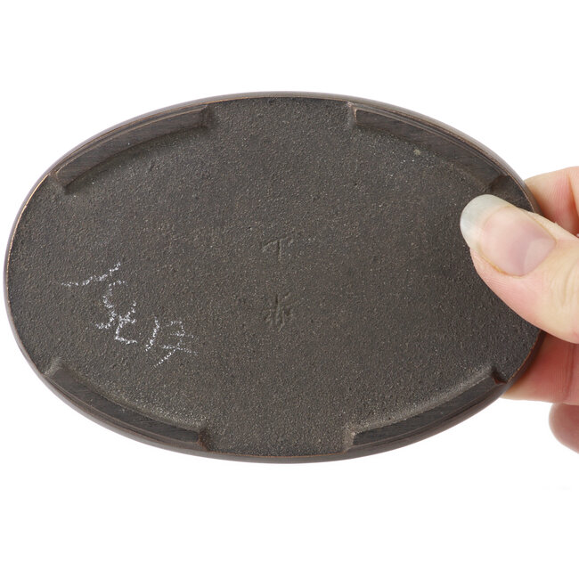 Suiban (doban) de bronce ovalado - 115 x 80 x 10 mm