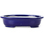Ovale blaue Bonsaischale von Kakuzan - 135 x 115 x 30 mm