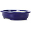 Ovale blaue Bonsaischale von Kakuzan - 135 x 115 x 30 mm
