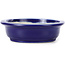 Ovale blaue Bonsaischale von Kakuzan - 135 x 115 x 30 mm