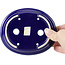 Ovale blaue Bonsaischale von Kakuzan - 135 x 115 x 30 mm
