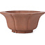 Pot à bonsaï octogonal en forme de lotus non émaillé par Kakuzan - 160 x 160 x 80 mm