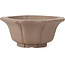Pot à bonsaï octogonal en forme de lotus non émaillé par Kakuzan - 160 x 160 x 80 mm