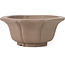 Pot à bonsaï octogonal en forme de lotus non émaillé par Kakuzan - 160 x 160 x 80 mm