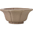 Pot à bonsaï octogonal en forme de lotus non émaillé par Kakuzan - 160 x 160 x 80 mm