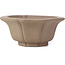 Pot à bonsaï octogonal en forme de lotus non émaillé par Kakuzan - 160 x 160 x 80 mm