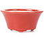 Round red bonsai pot by Seifu - 70 x 70 x 35 mm