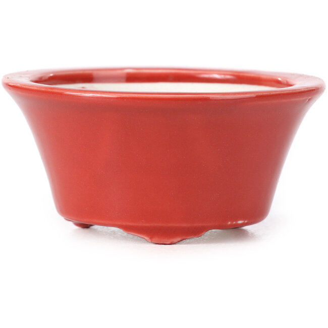 Maceta de bonsái roja redonda de Seifu - 70 x 70 x 35 mm