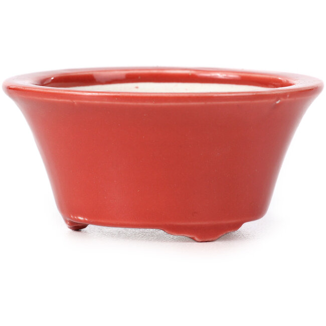 Vaso bonsai rotondo rosso di Seifu - 70 x 70 x 35 mm