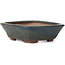 Rectangular blue bonsai pot by Echizen - 140 x 130 x 40 mm