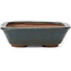 Rectangular blue bonsai pot by Echizen - 140 x 130 x 40 mm