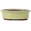 Oval yellow bonsai pot by Eime Yozan - 95 x 80 x 30 mm