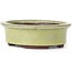 Oval yellow bonsai pot by Eime Yozan - 95 x 80 x 30 mm