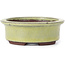 Oval yellow bonsai pot by Eime Yozan - 95 x 80 x 30 mm