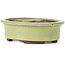 Oval yellow bonsai pot by Eime Yozan - 95 x 80 x 30 mm