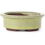 Oval yellow bonsai pot by Eime Yozan - 95 x 80 x 30 mm