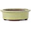 Oval yellow bonsai pot by Eime Yozan - 95 x 80 x 30 mm