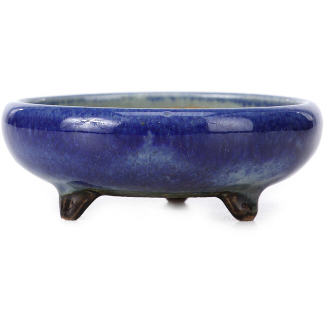 Maceta de bonsái redonda azul de Heian Kosen - 90 x 90 x 30 mm