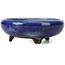 Round blue bonsai pot by Heian Kosen - 90 x 90 x 30 mm