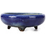 Round blue bonsai pot by Heian Kosen - 90 x 90 x 30 mm