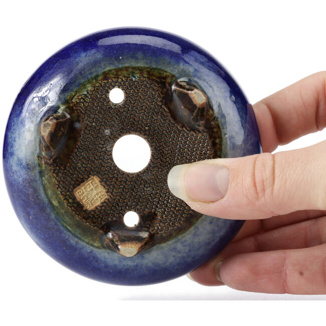 Vaso bonsai rotondo blu di Heian Kosen - 90 x 90 x 30 mm