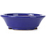 Round blue bonsai pot by Shibakatsu - 95 x 95 x 30 mm