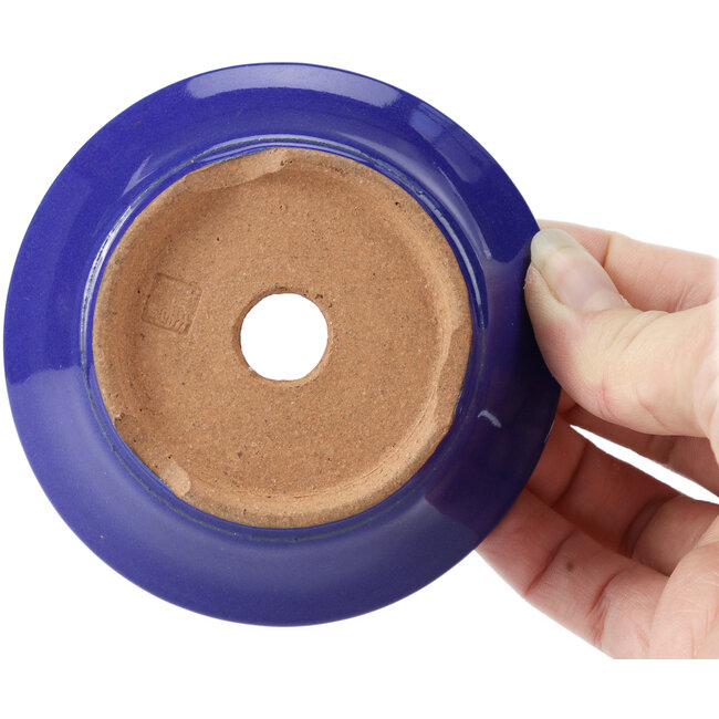 Pot à bonsaï rond bleu par Shibakatsu - 95 x 95 x 30 mm