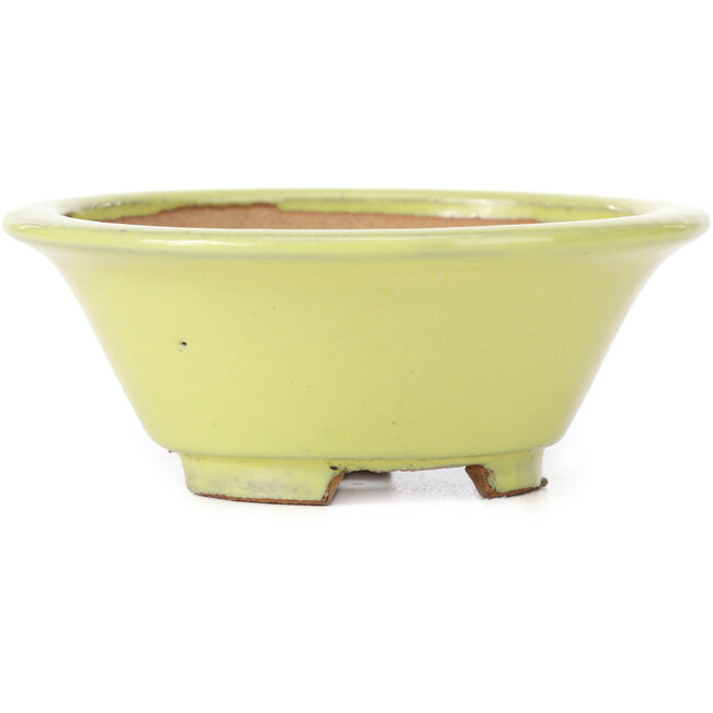Vaso per bonsai rotondo giallo - 105 x 105 x 40 mm