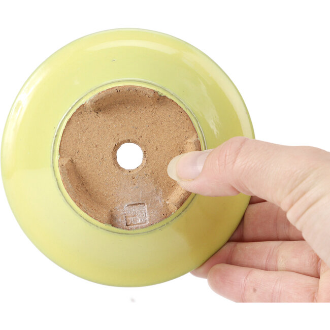 Ronde gele bonsaipot - 105 x 105 x 40 mm