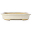 Oval beige bonsai pot by Yamaaki - 105 x 80 x 25 mm