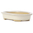 Oval beige bonsai pot by Yamaaki - 105 x 80 x 25 mm