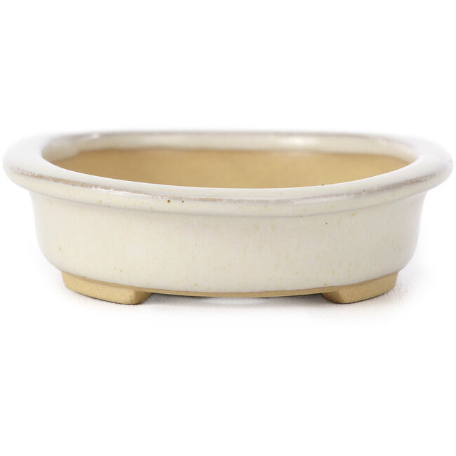 Vaso bonsai ovale beige di Yamaaki - 105 x 80 x 25 mm