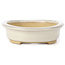 Oval beige bonsai pot by Yamaaki - 105 x 80 x 25 mm